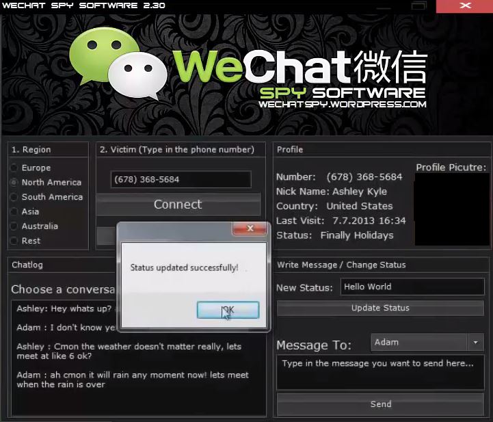 hack WeChat using WeChat Spy software