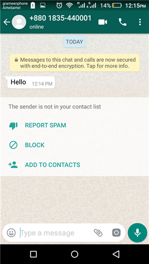 How to block a number on Whatsapp