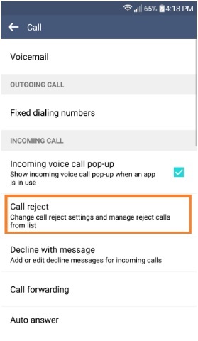 block calls on LG phones