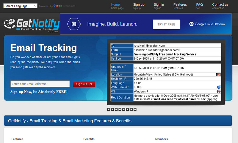 free e-mail tracking software - GetNotify