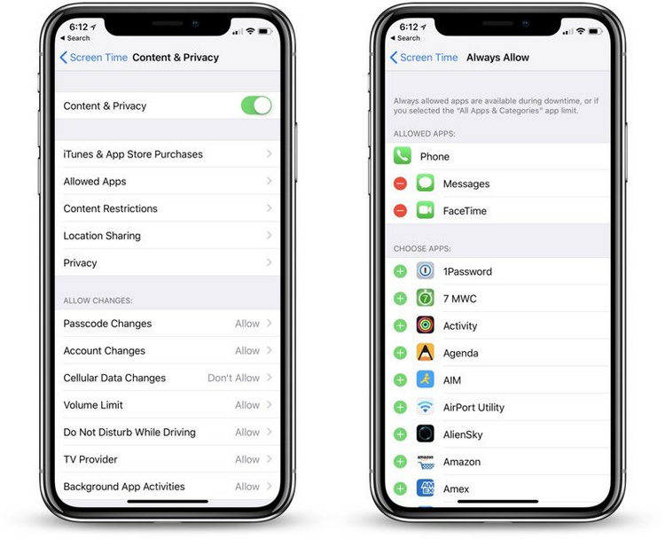 ios 12 parental control