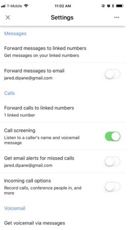 record a phone call on iPhone using Google Voice