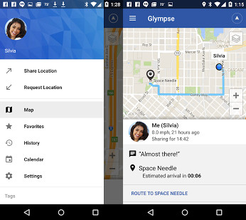 location tracking app - Glympse