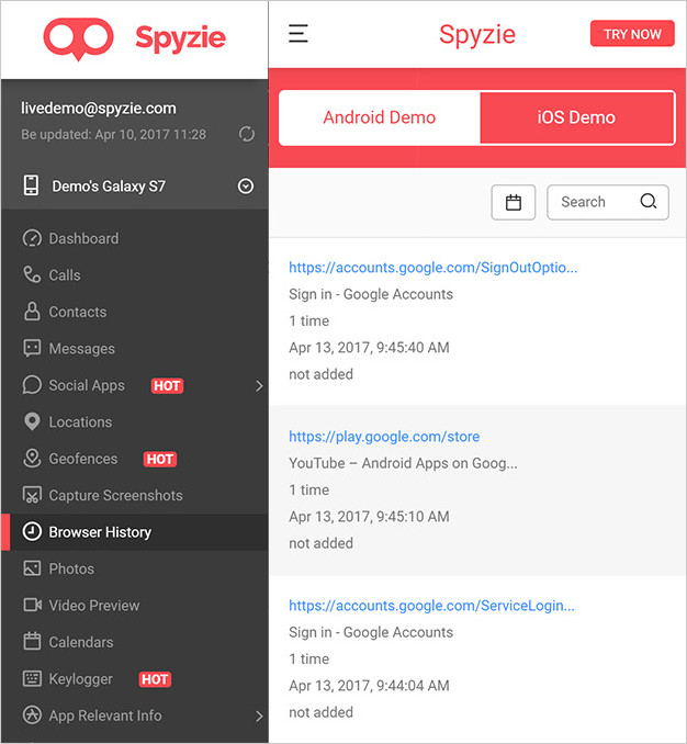 Track Internet Browsing History - Spyzie Browser Tracker
