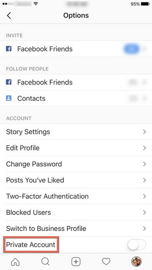 How you can make your Instagram account private