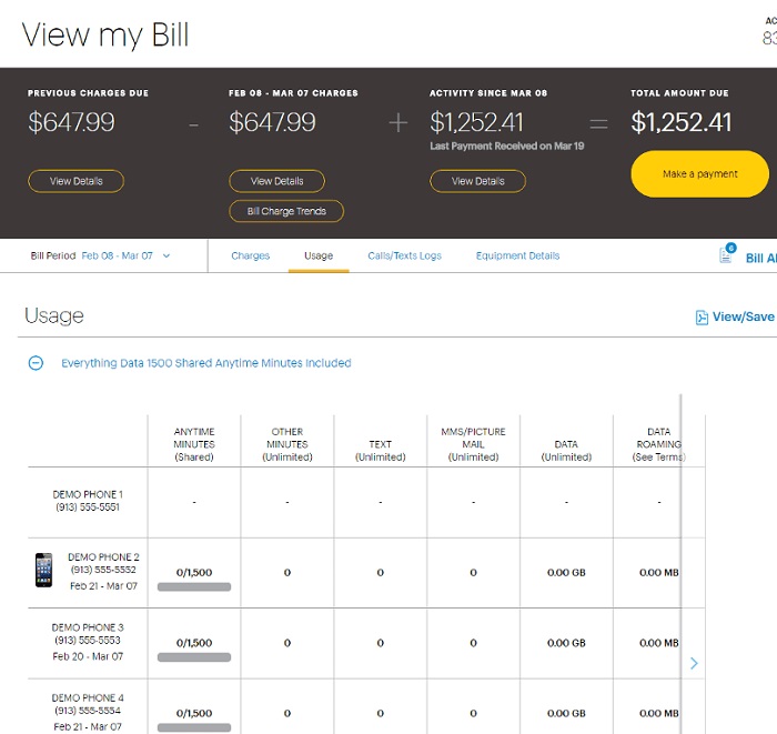 View Unbilled Sprint Call logs Online