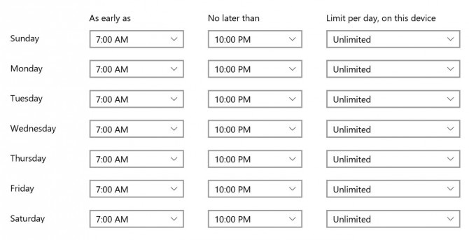 configure the parental controls of Windows 10