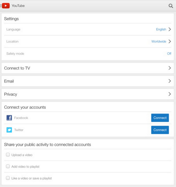 Using Parental Control on YouTube iPad