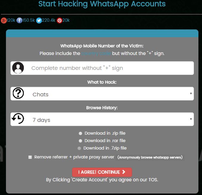 Hacking a whatsapp Messenger account online