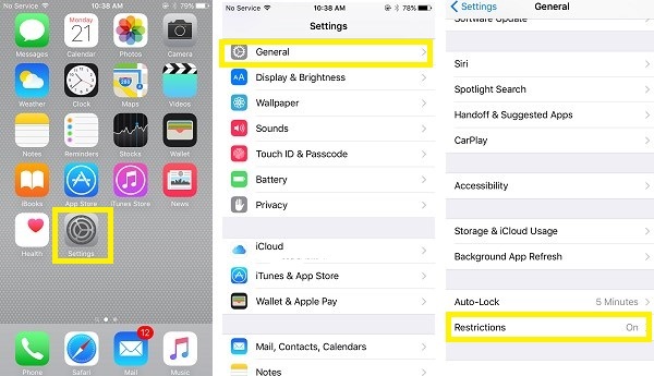 block websites on iphone - open settings 