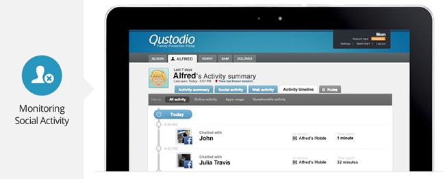 Parenting controls of facebook qustodio